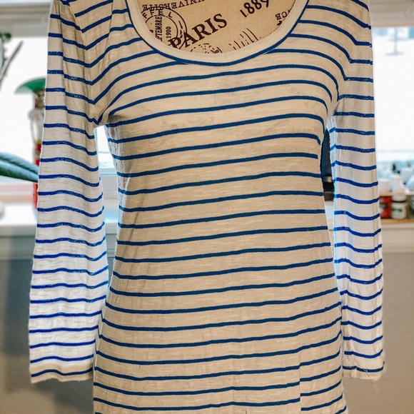 Madewell 3/4 Length Stripped Tee - size Small - Picture 2 of 7